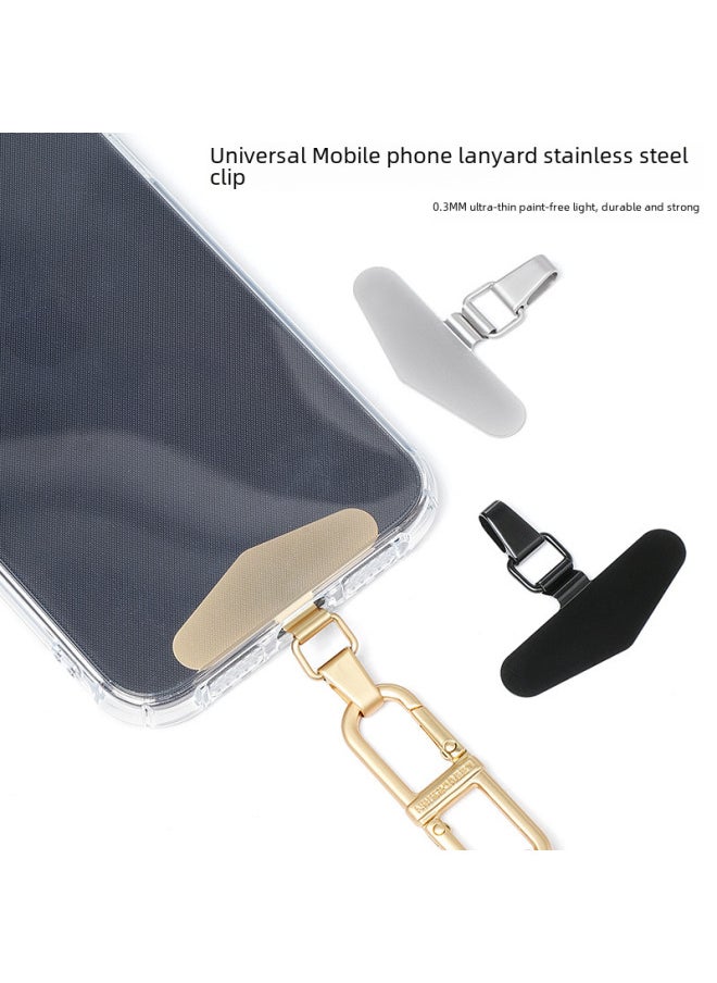 Generic - Mobile Phone Lanyard Clip High-grade Metal Stainless Steel Mobile Phone Gasket Ultra-thin Mobile Phone Hanging Rope Fixed Back Clip Wholesale-Specifications:Water Drop Buckle Small Long Rose Gold (brand Packaging) - Image 1