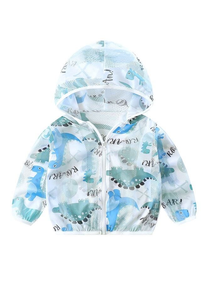 ZCM-HAPPY Baby/Kids Print Hooded Sun Protection Jacket, Lightweight Breathable UV Protection 