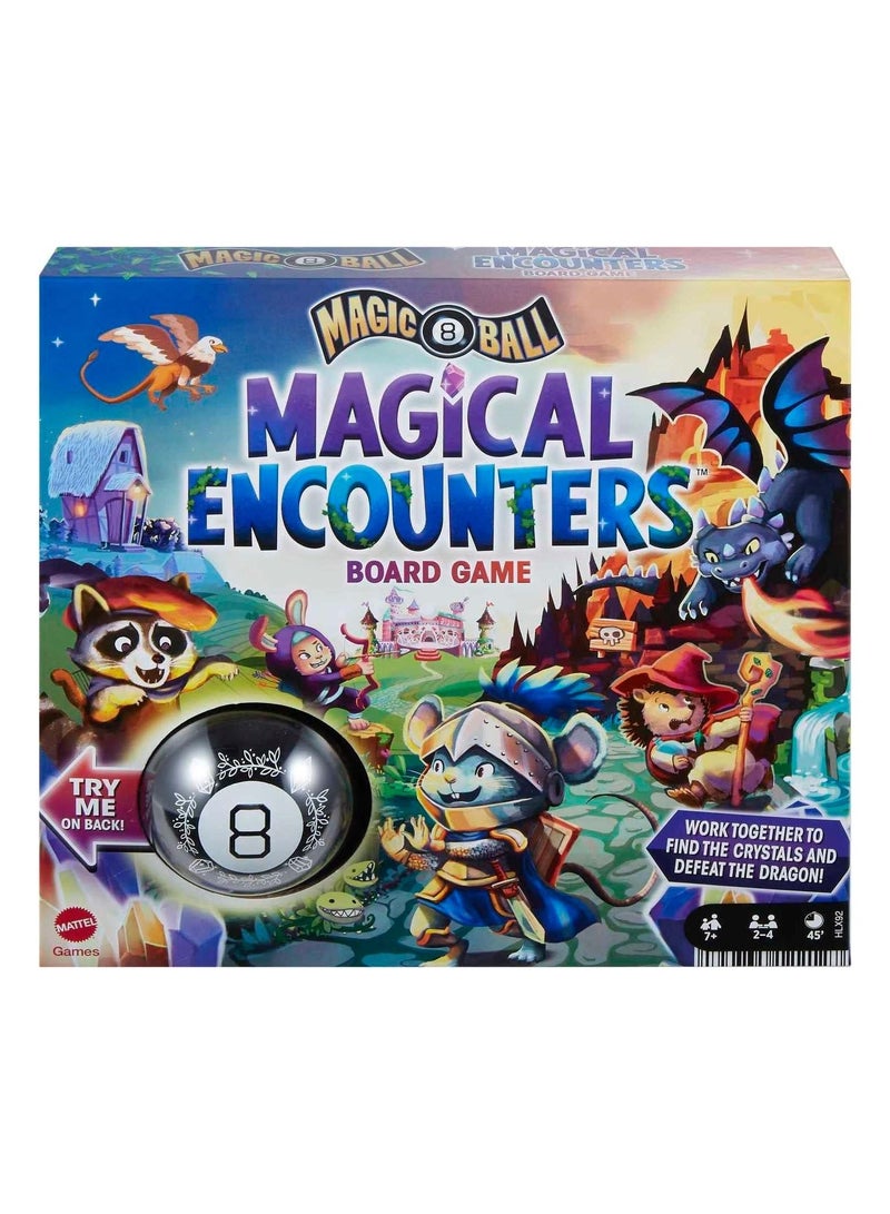 Mattel Games Magic 8 Ball Board Games, Magical Encounter Cooperative Board Game with Magic 8 Ball Original for 2-4 Players, Family Game Night - Image 1