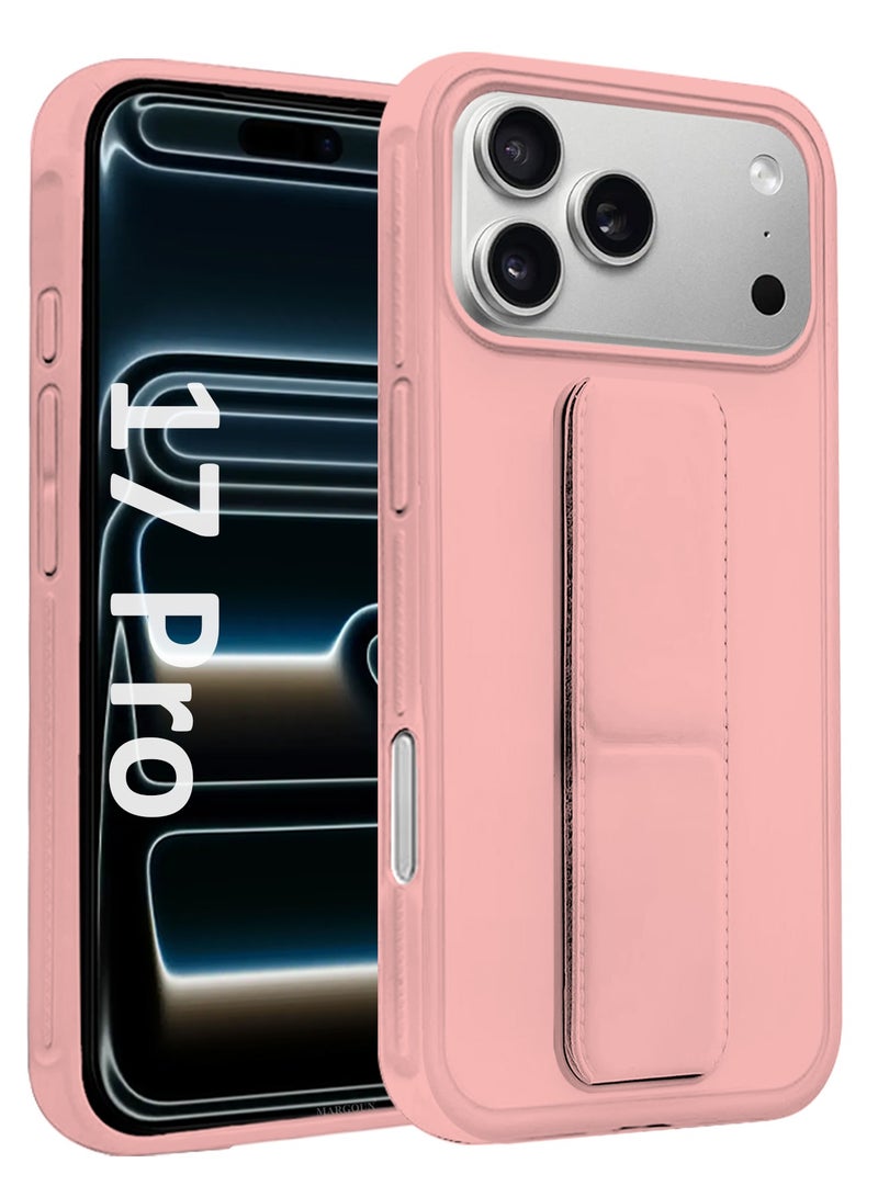 Premium PU Leather Case for iPhone 17 Pro with Stand Function Shockproof and Anti Scratch Finger Grip - Image 4