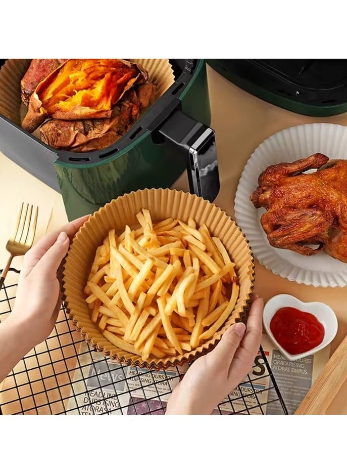 Air Fryer Liners 50 Pcs – (21cm/8.27 inches) inches Round Disposable Parchment Paper,Baking Paper, Food Grade, Non-Stick & Waterproof, Heat Resistant Baking Paper for Air Fryer, Microwave, Steaming, Oven & Cooking - Image 2