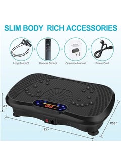 ASIV Vibration Plates, Vibration Fitness Exercise Machine for Home Use, with Bluetooth Speaker, 5 Program Modes, 2 Resistance Bands, Vibration Fitness Trainer, 330lb Max Load  - Image 4