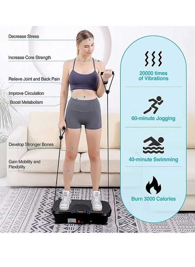 ASIV - Vibration Plates, Vibration Fitness Exercise Machine for Home Use, with Bluetooth Speaker, 5 Program Modes, 2 Resistance Bands, Vibration Fitness Trainer, 330lb Max Load - Image 1