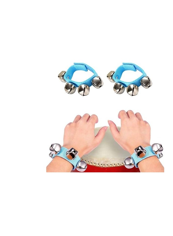 Set of 12 Bell Bracelets - Pair of Bracelets with 4 Bells, Multi-Coloured Musical Instruments and Rattle for Parties, School and Music Class  - Image 4