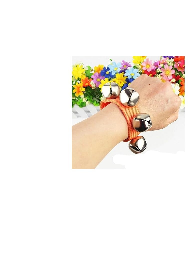 Set of 12 Bell Bracelets - Pair of Bracelets with 4 Bells, Multi-Coloured Musical Instruments and Rattle for Parties, School and Music Class  - Image 5