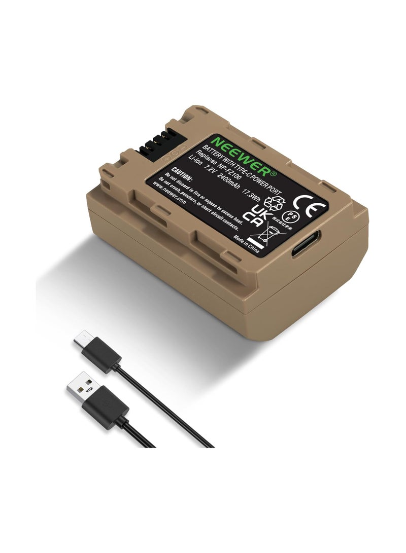 نيوير Neewer NP-FZ100 2400mAh Battery with Type-C Power Port for Sony Cameras - Image 1