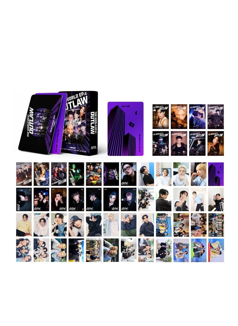 Generic 55 Pieces Of ATEEZ New Album THE WORLD EP.2:OUTLAW Lomo Card Collection Card Photo Card  - Image 2