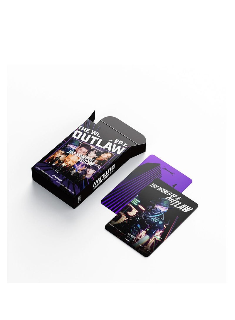 Generic 55 Pieces Of ATEEZ New Album THE WORLD EP.2:OUTLAW Lomo Card Collection Card Photo Card  - Image 3