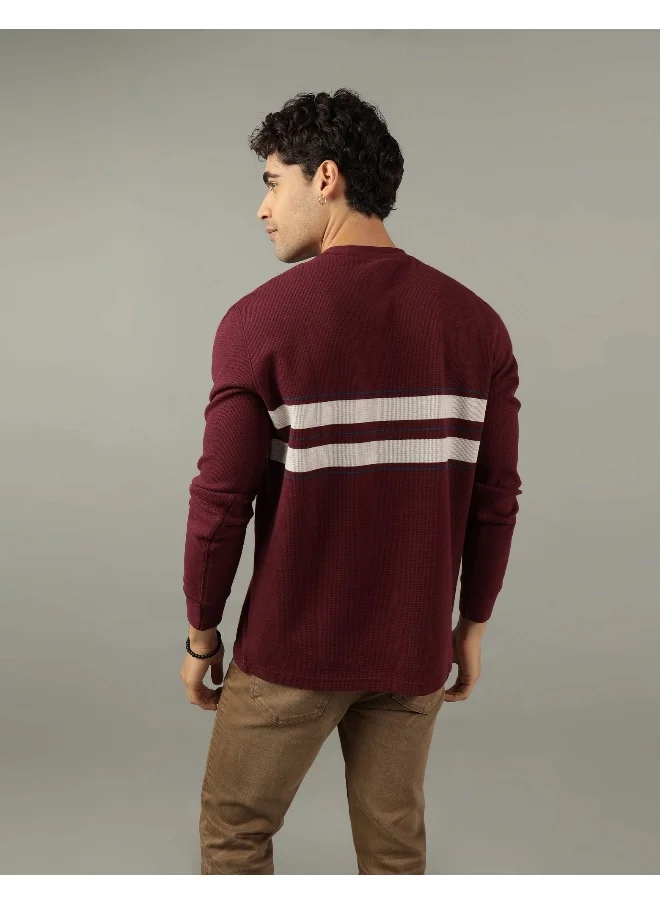 American Eagle Color Block Crew Neck Sweatshirt