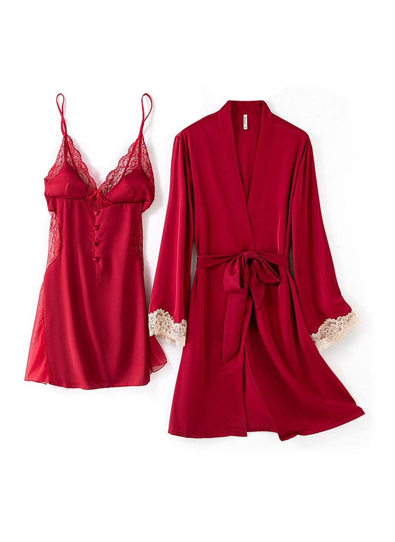 Generic - Two-piece tie nightgown and nightgown set - Image 1