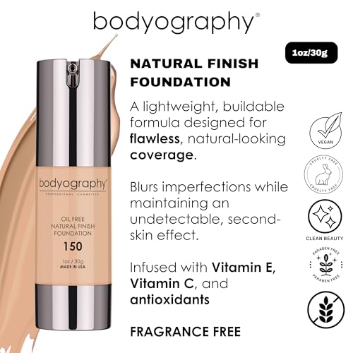 Bodyography Natural Finish Foundation LightNeutral 100 OilFree AntiAging Salon Foundation with Vitamin E C PhotoReady SkinPerfecting Coverage Vegan GlutenFree ParabenFree - Image 5