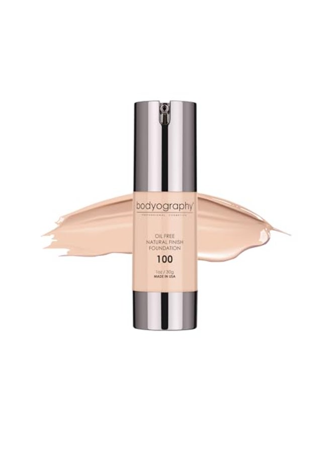 Bodyography Natural Finish Foundation LightNeutral 100 OilFree AntiAging Salon Foundation with Vitamin E C PhotoReady SkinPerfecting Coverage Vegan GlutenFree ParabenFree - Image 1