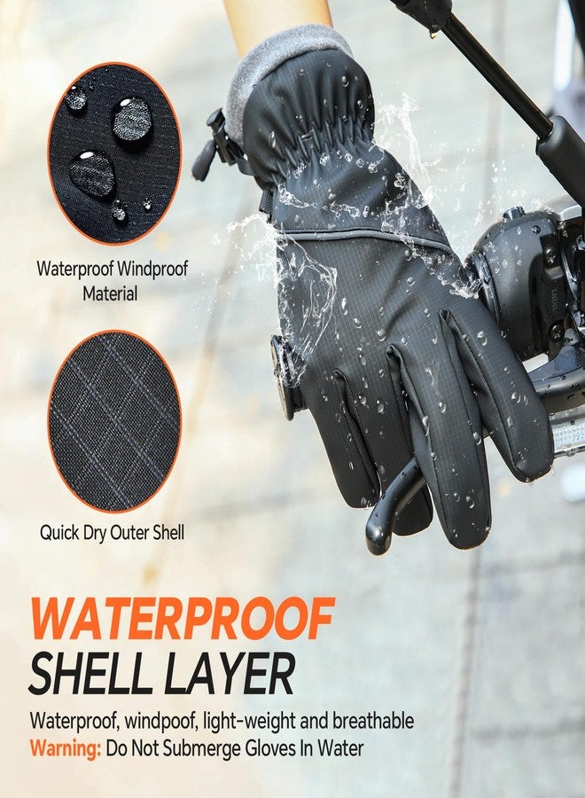 Rsebly Winter Gloves Waterproof Windproof for Mens Women, Thermal Warm Gloves for Cold Weather, Insulated Snow Gloves for Touch Screen Skiing Cycling Running Driving Snowboarding Fishing Outdoor S - Image 3