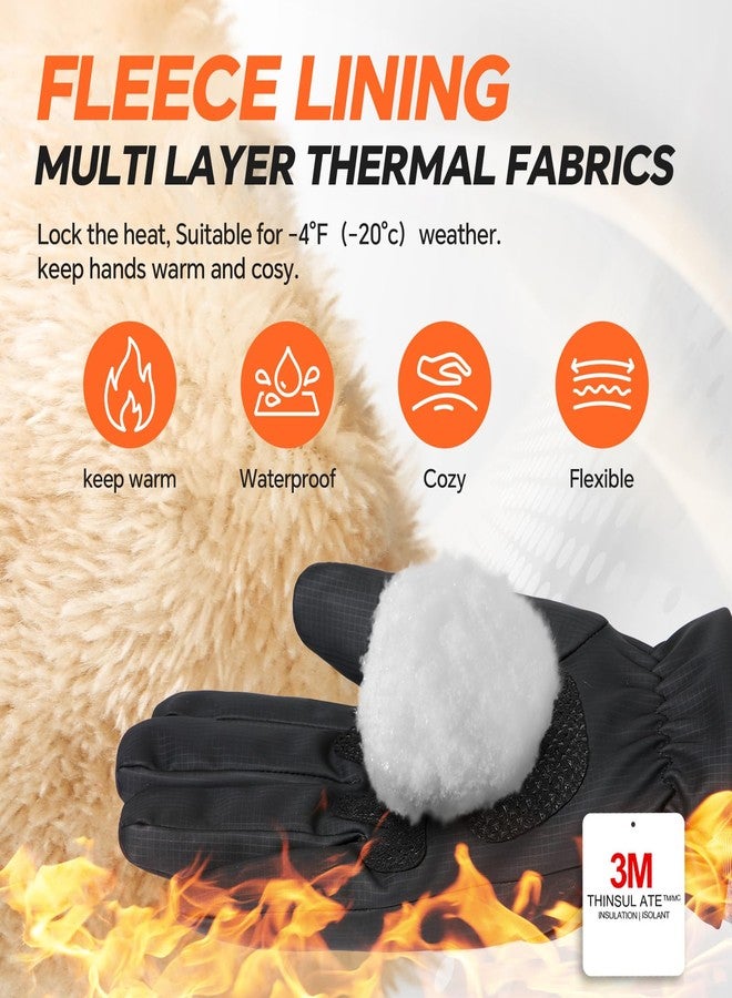 Rsebly Winter Gloves Waterproof Windproof for Mens Women, Thermal Warm Gloves for Cold Weather, Insulated Snow Gloves for Touch Screen Skiing Cycling Running Driving Snowboarding Fishing Outdoor S - Image 2