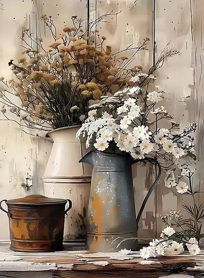 مجموعة الرسم بالأرقام من WUDWL للكبار والصغار، مجموعة الرسم بالأرقام على قماش، مجموعة الرسم بالأرقام للفنانين، زهرة مرحة بدون إطار، لوحة زيتية يمكنك صنعها بنفسك، ألوان أكريليك، ديكور حائط منزلي، 12 × 16 بوصة - Image 1