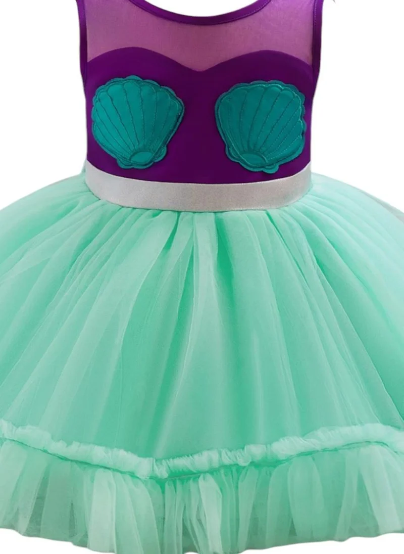 D'Daniela D' Daniela - Oceanic Charm Dress - Mint Blue with Purple