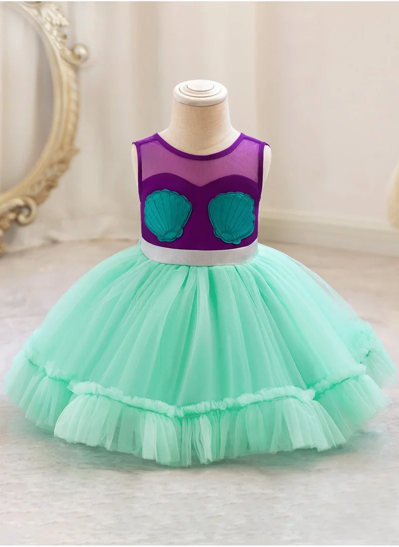 دىدانيالا D' Daniela - Oceanic Charm Dress - Mint Blue with Purple