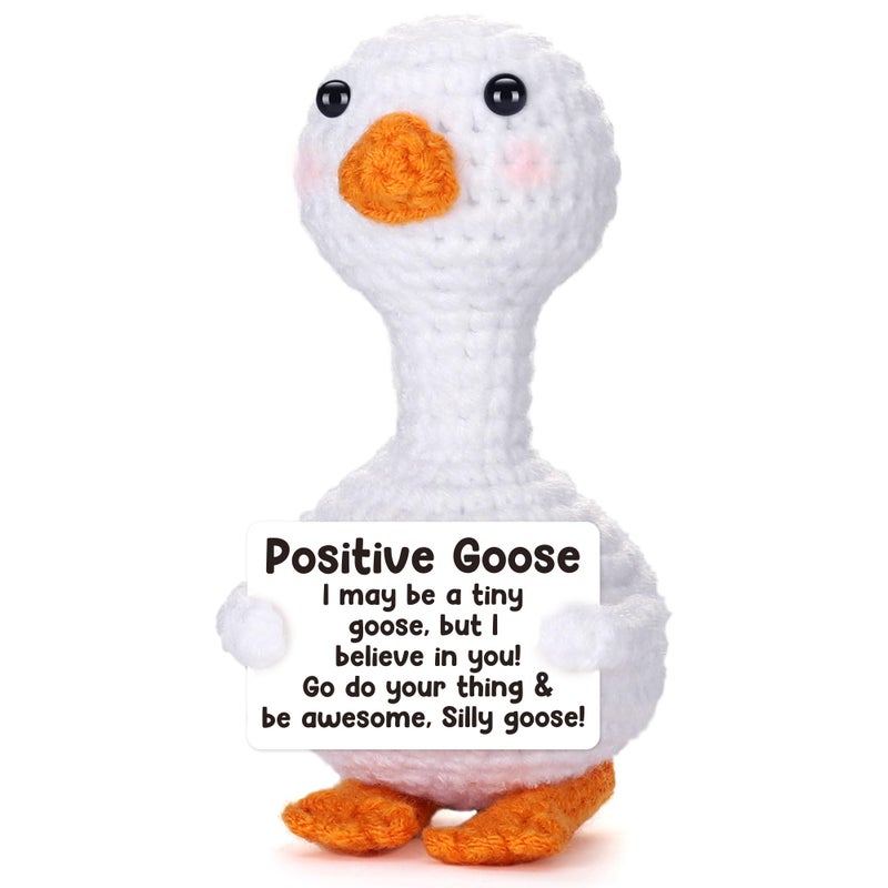 Vivagifts Mini Goose Easter Basket Stuffers for Teens Girls Women, Easter Gifts for Kids Birthday Graduation Gift for Her College Nurse Friend Bestie Coworker Emotional Cheer Support Crochet Positive Goose - Image 1