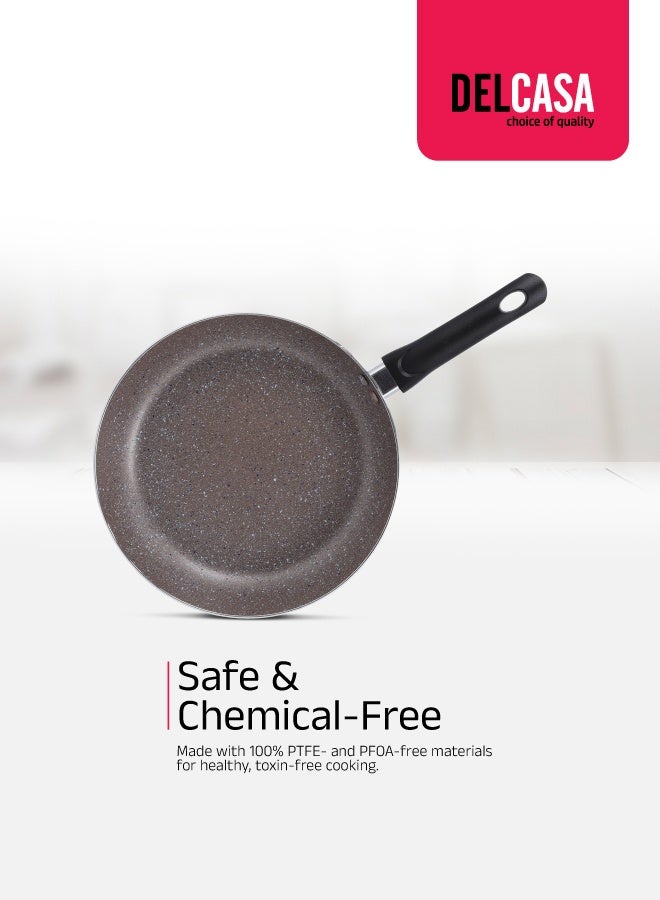 ديلكاسا طقم أواني طهي ألمنيوم ذكية مكون من 9 قطع - طلاء رخامي متين، هيكل من الألومنيوم عالي الجودة، طبق غير لاصق للغاز، ومواقد الحث والسيراميك - قاعدة حثية - Image 4