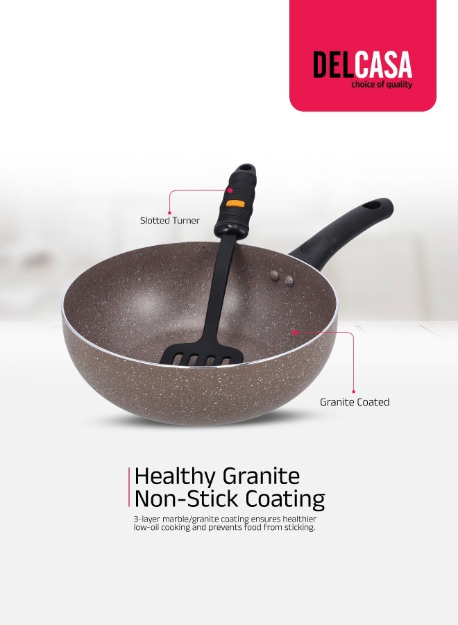 ديلكاسا طقم أواني طهي ألمنيوم ذكية مكون من 9 قطع - طلاء رخامي متين، هيكل من الألومنيوم عالي الجودة، طبق غير لاصق للغاز، ومواقد الحث والسيراميك - قاعدة حثية - Image 2