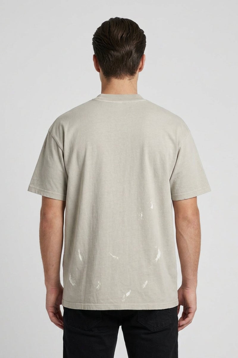 GOOD FOR NOTHING Men Crew Neck Short Sleeve Embroidered Logo T-Shirt, Grey - Image 4