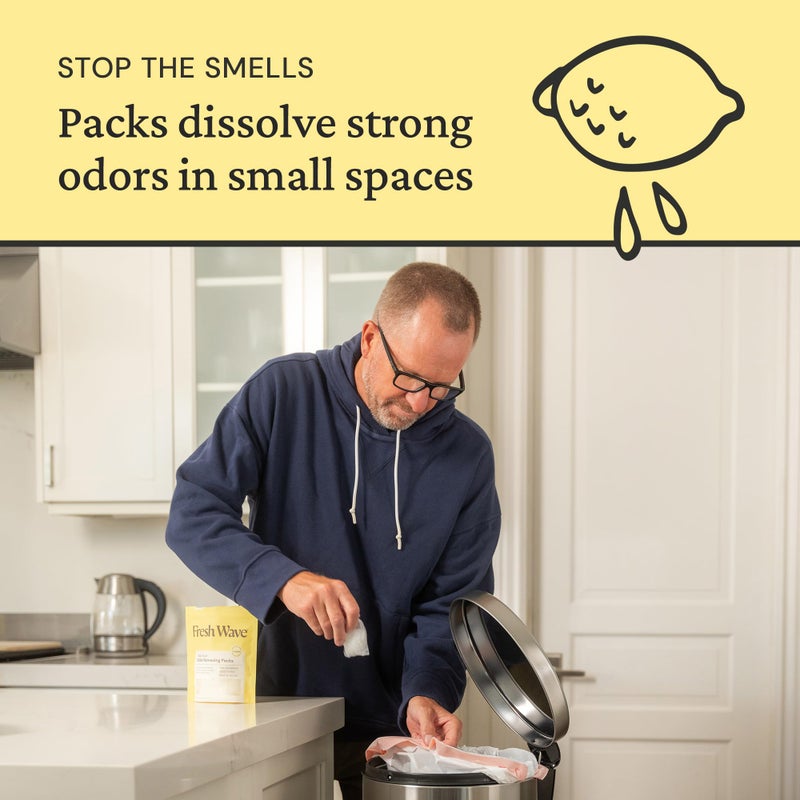 Fresh Wave Lemon Odor Eliminating & Deodorizing Packs | Bag of 6 | Safer Odor Relief for Small Spaces | Natural Plant-Based Odor Eliminator | Odor Absorbers for Home - Image 5