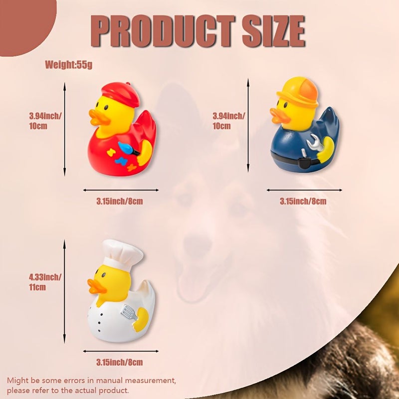 Blue Engineer Duck Floating Dog Toy for Pool Indoor Play Soft Squeaky - Image 2