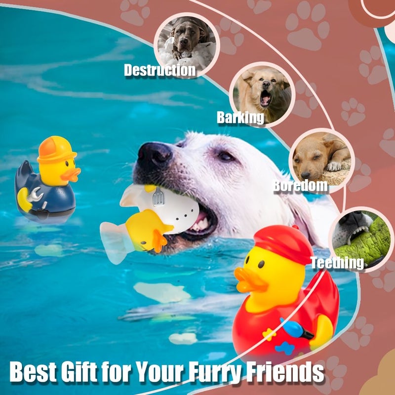 Blue Engineer Duck Floating Dog Toy for Pool Indoor Play Soft Squeaky - Image 5