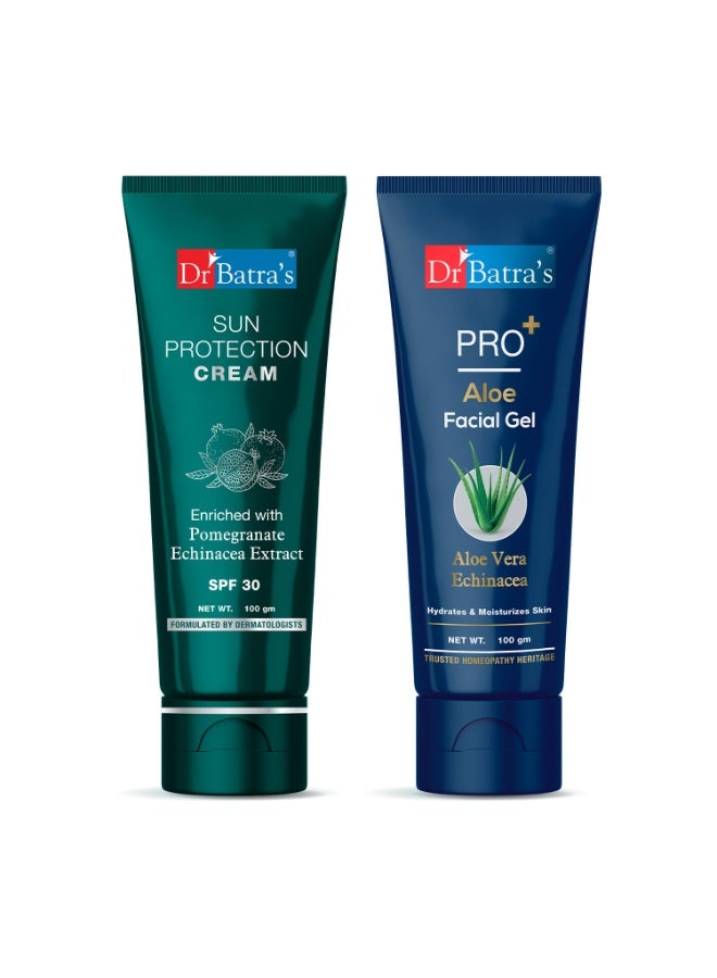 Dr Batra's Pro+ Aloevera Facial Gel 100 Gm Enriched With Natural Extract And SPF 30 Sun Protection Cream For All Skin Types-100 Gm - Image 1
