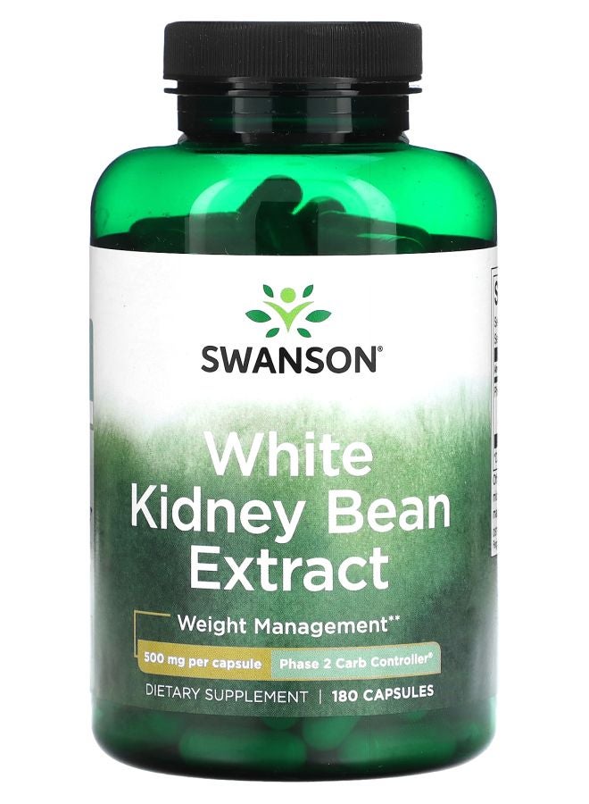 White Kidney Bean Extract 500 mg 180 Capsules