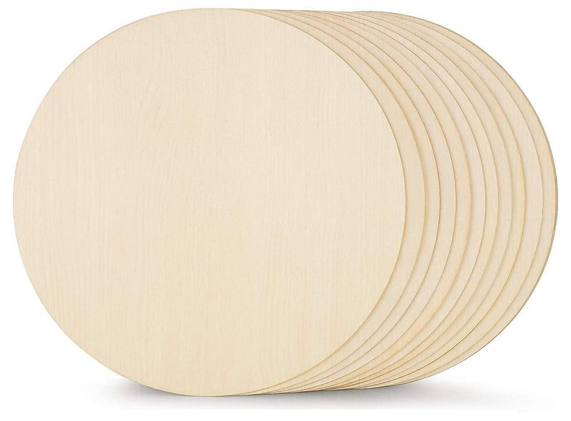 BerryBox 12 x 12 inch Round MDF Boards for Art and Craft, Wood Round MDF Sheets for Craft Work, DIY MDF Cutouts 3mm Thickness (10) - Image 1