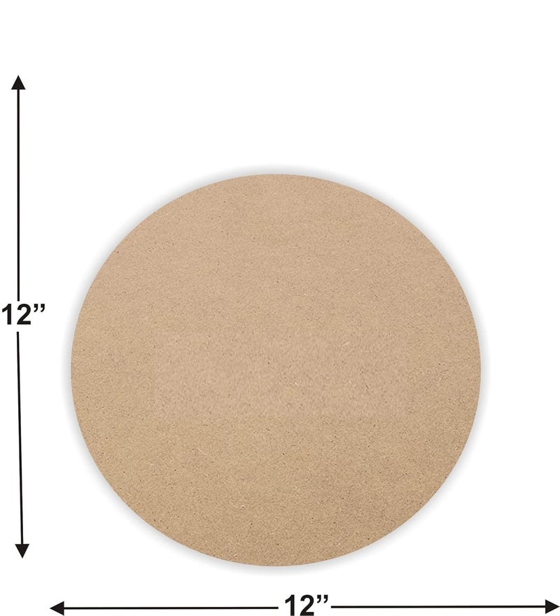 BerryBox 12 x 12 inch Round MDF Boards for Art and Craft, Wood Round MDF Sheets for Craft Work, DIY MDF Cutouts 3mm Thickness (10) - Image 2