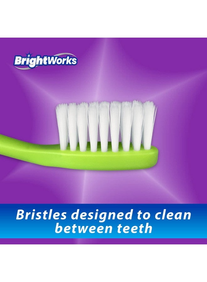 BrightWorks Dazzling Clean Manual Toothbrush (10 Pack), Soft, Bristles Designed to Clean in Between Teeth. Great for Sensitive Teeth or Sensory Issues (multiple colors). - Image 4