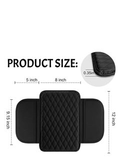 Oasisgalore Universal Black Line Leather Car Center Console Cover with 2 Storage Bags for Most Vehicles  - Image 2