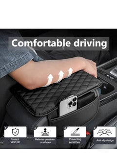 Oasisgalore Universal Black Line Leather Car Center Console Cover with 2 Storage Bags for Most Vehicles  - Image 3