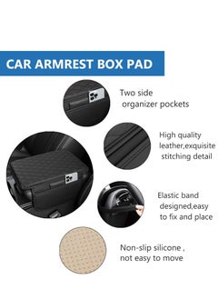 Oasisgalore Universal Black Line Leather Car Center Console Cover with 2 Storage Bags for Most Vehicles  - Image 4