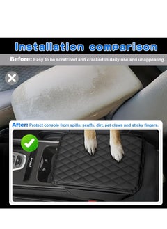Oasisgalore Universal Black Line Leather Car Center Console Cover with 2 Storage Bags for Most Vehicles  - Image 5