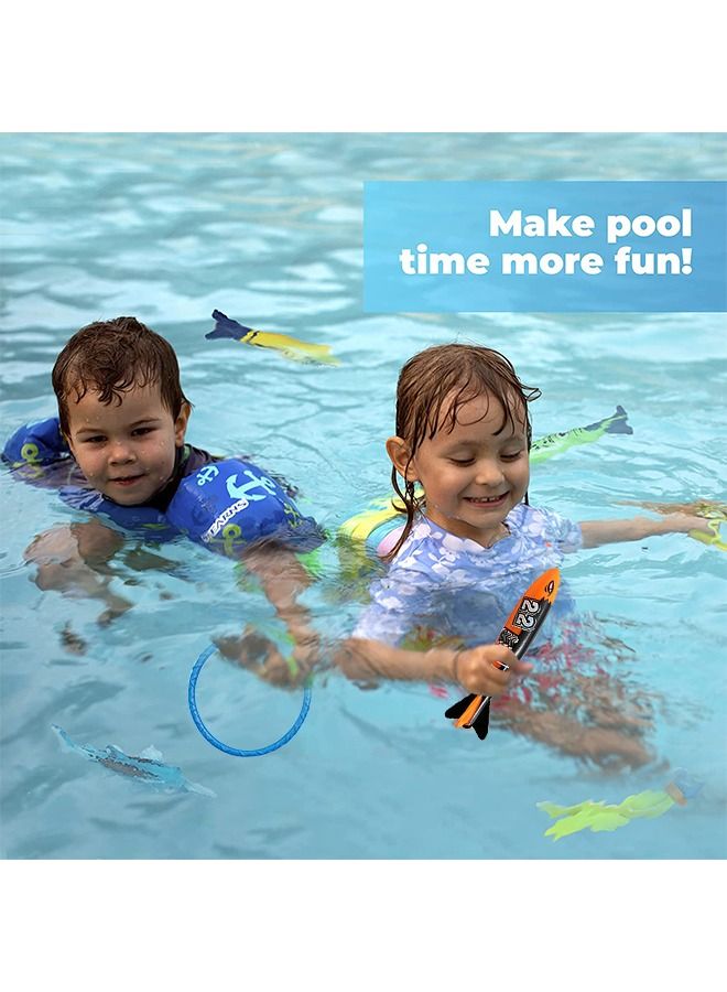 GROIC 28 Pcs Diving Toys for Pool for Kids with Carrying Bag Dive Underwater Toys Swimming Pool Toy Gift Set  - Image 3