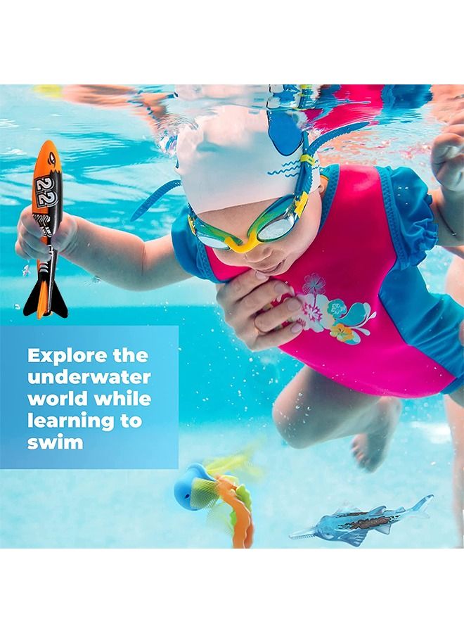 GROIC 28 Pcs Diving Toys for Pool for Kids with Carrying Bag Dive Underwater Toys Swimming Pool Toy Gift Set  - Image 2