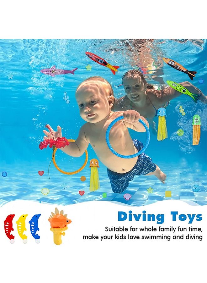 GROIC 28 Pcs Diving Toys for Pool for Kids with Carrying Bag Dive Underwater Toys Swimming Pool Toy Gift Set  - Image 4