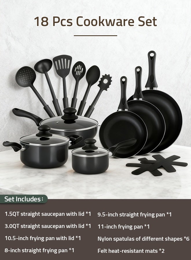 Sharpdo Non-Stick Cookware Set, Non-toxic Healthy Aluminum Pots And Pans Kitchen Cooking Set with Frying Pans Set, Saucepans,Steamer PFOA Free Grey - Image 3