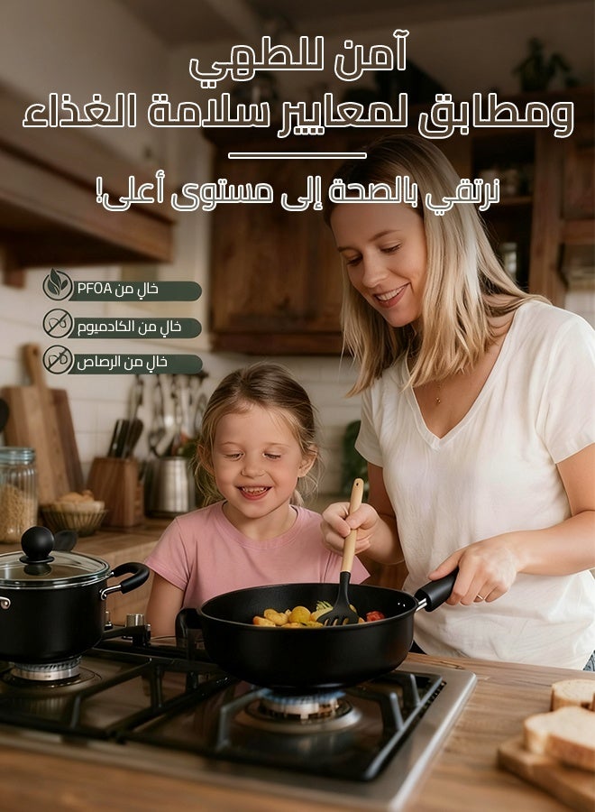 شاربدو طقم أواني طهي غير لاصقة من شاربدو مكون من 18 قطعة، مصنوع من الألومنيوم الصحي غير السام، طقم أدوات مطبخ للطبخ يتضمن مقالي وأواني صلصة وقدر بخار، خالي من حمض البيرفلوروكتانويك (PFOA)، لون رمادي. - Image 2