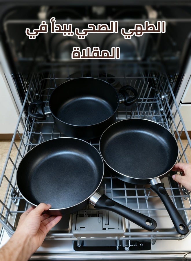 شاربدو طقم أواني طهي غير لاصقة من شاربدو مكون من 18 قطعة، مصنوع من الألومنيوم الصحي غير السام، طقم أدوات مطبخ للطبخ يتضمن مقالي وأواني صلصة وقدر بخار، خالي من حمض البيرفلوروكتانويك (PFOA)، لون رمادي. - Image 5