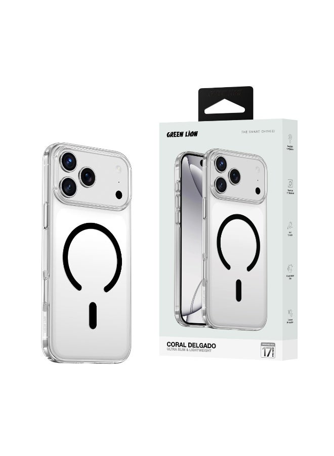 GREEN LION iPhone 17 Pro Max MagSafe Case Coral Delgado Ultra Slim & Lightweight / Anti-Yellowing Back Cover / Comfortable Grip / Anti-Scratch / Enhanced Protection / Enduring Clarity - Black - Image 2