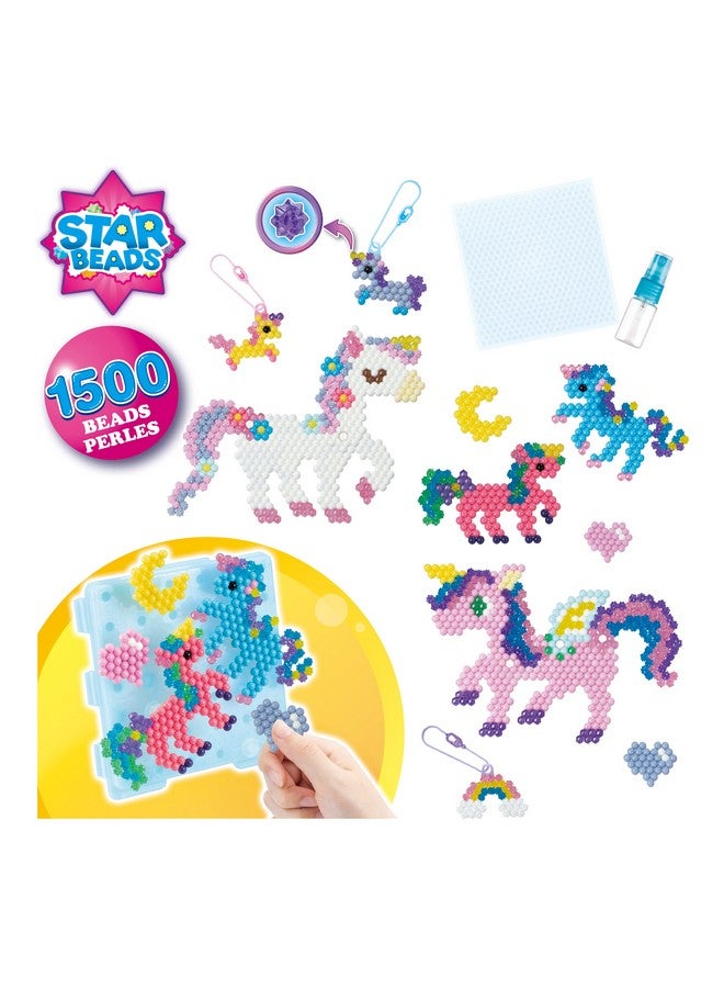 Aquabeads Mystic Unicorn Set Complete Arts & Crafts Bead Kit For Children Over 1500 Beads Three Keychains And Display Stand - Image 3