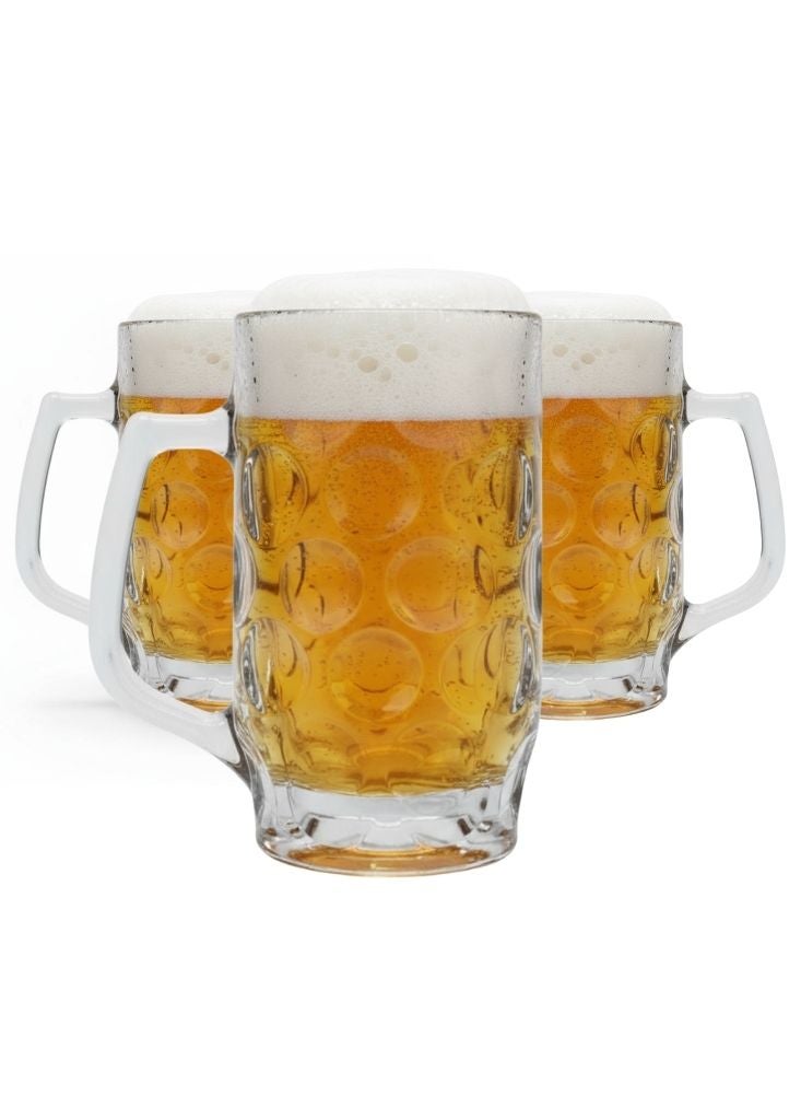 بريميم طقم بيرة مصنوع يدويًا من ثلاث قطع – أكواب زجاجية مجوفة برأس إسفنجي منحوت، بتصميم تركي - Image 1