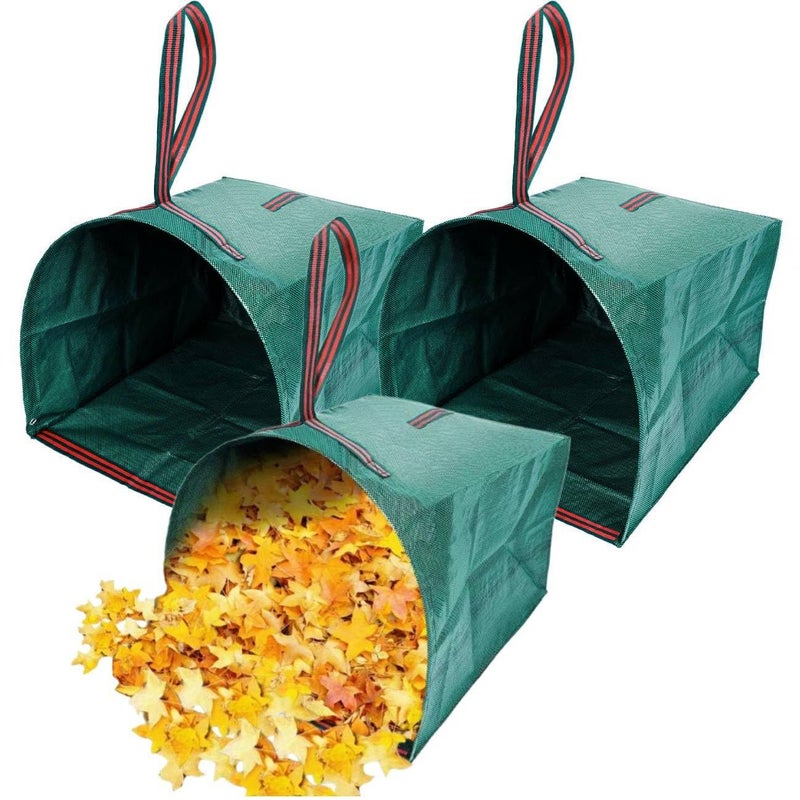 RISETEX Leaf Collector 3Pack Heavy Duty Yard Waste Bags 40Gallon Collapsible Reusable for Grass Clippings Leaves Garden Debris - Image 2