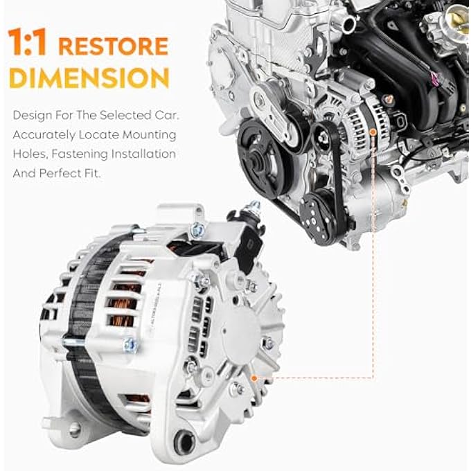 AEagle New Alternator for Nissan Sentra 2002 2003 2004 2005 2006 1.8L 1.8, 23100-4Z400, 23100-4Z40B, LR180-769, LR180-769B, LR180-769F, 400-44100 - Image 3