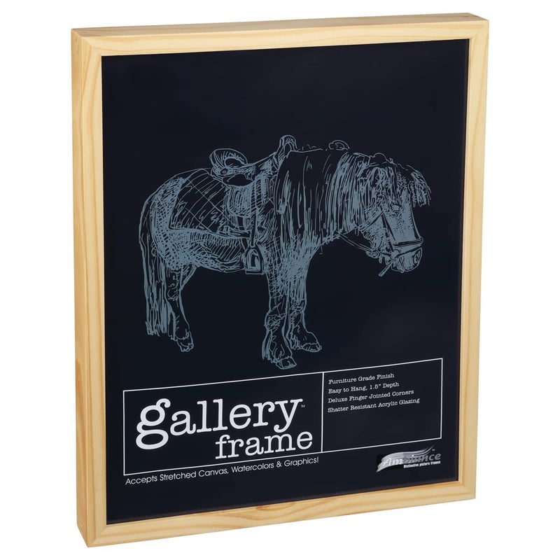 Ambiance Framing Ambiance Gallery Wood 1.5"" Deep Picture Frame - Professional Quality Frames for Stretch Canvas  Artists  Display  Home Decor  & More! - [Natural - 9x12""] - Image 1