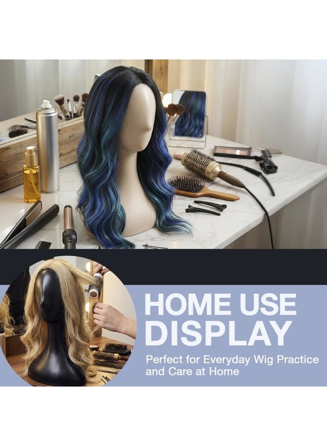 STUDIO LIMITED Professional Plastic Mannequin Head (Black), Durable Women Model Wig Stand Display - Image 5